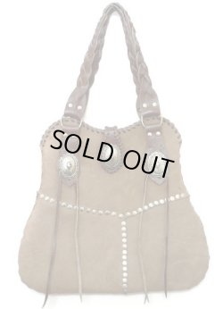 画像1: 牛革スタッズウエスタントートバッグ　難有り