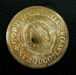 画像1: ユーゴスラビア１０パラ　コインコンチョ　直径21mm