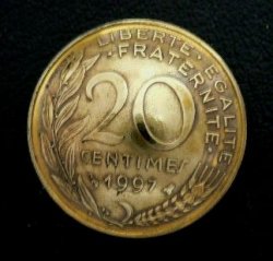 画像1: フランス２０サンチームb　コインコンチョ　直径23mm