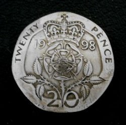 画像1: イギリス２０ペンス　コインコンチョ　直径21mm