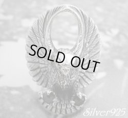 画像1: 大鷲ジルコニアキャッチ大羽根イーグルリング