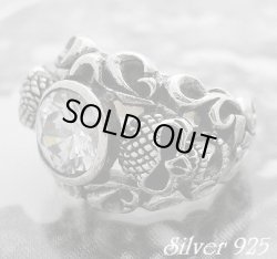 画像1: スカルアラベスクジルコニアポイントリング