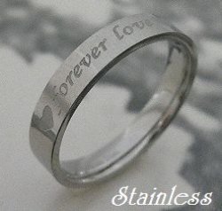 画像1: ステンレス メッセージリング　Forever Love　永遠の愛