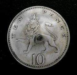 画像1: イギリス１０ペンスb　コインコンチョ直径24mm