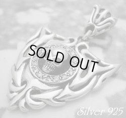 画像1: トライアングルジルコニア付スカル　トップ