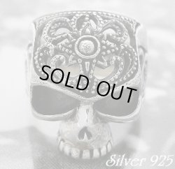 画像1: 透かしトライバルヘッドスカルリング