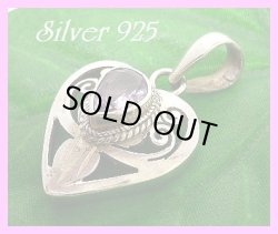 画像1: アメジスト　透かしハートペンダント