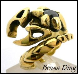 画像1: Brassスコーピオンオニキスリング