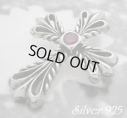 画像1: レッドジルコニア付クロス　トップ