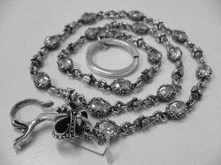 画像1: silverジルコニア付クラウンウォレットチェーン