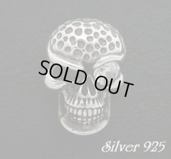 画像1: ジルコニア入りエンボスヘッドスカル　コンチョ　直径　21mm