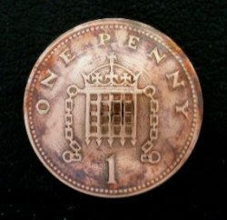 画像1: イギリス１ペニーb　コインコンチョ　直径20mm