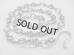 画像1: silverスカルジルコニア入りウォレットチェーン