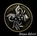 クロスエンブレムコンチョ　Brass×Silver925　直径　22mm