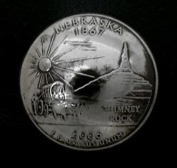 画像1: アメリカネブラスカ州２５セントコインコンチョ　直径24mm