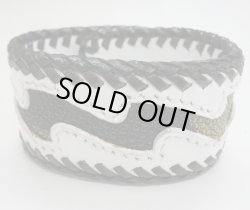 画像1: 牛革スパイラルレザーブレス　スティングレイmix