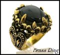 Brassユリ留めオニキスリング