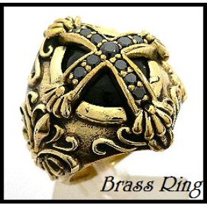 画像: Brassナイトクロスオニキスリング