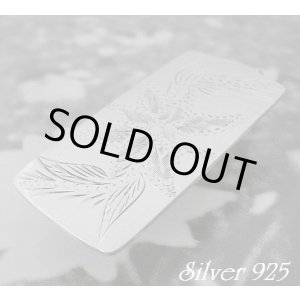 画像: シルバー925彫り花模様マネークリップ