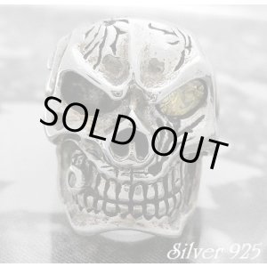 画像: ギャングスカルリング イエロージルコニア