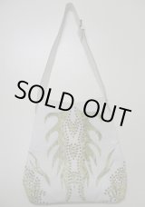 画像: 牛革蛇柄スタッズ肩掛けハンドバッグ