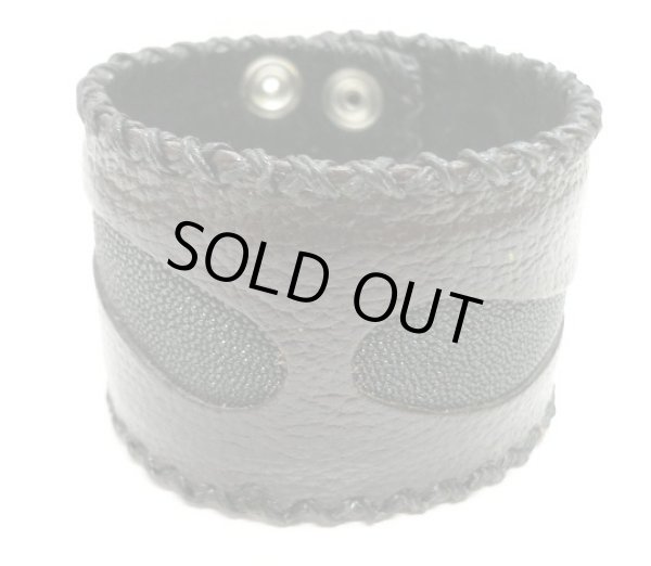 画像1: 牛革レザーブレス　スティングレイmix