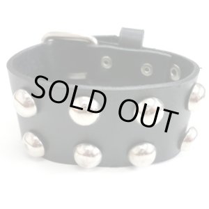 画像: 牛革スタッズレザーブレス