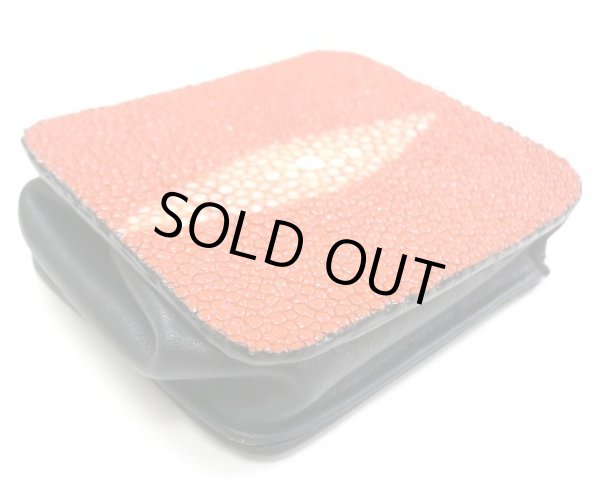 画像1: 牛革×エイ革コインケース　オレンジ