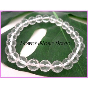 画像: 64面カット水晶8mm 天然石ブレス サイズS/M/L