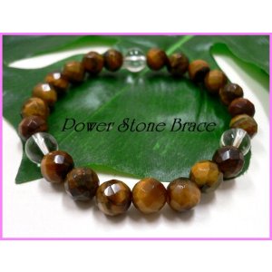 画像: 64面カットタイガーアイ8mm 天然石ブレス サイズS/M/L