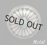 画像: メタルコンチョ　ループ式　ハウライトターコイズ入り　直径　25mm