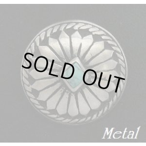 画像: メタルコンチョ ループ式 ハウライトターコイズ入り 直径 25mm