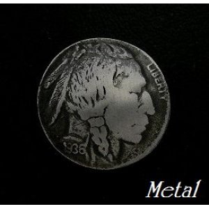 画像: メタルコンチョ　ループ式　コインタイプ　直径　20mm