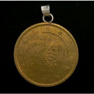 画像: スペイン５０ユーロセント　コインペンダント　24mm