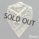 画像: シールドスカル　ブラスコンチョ　直径　32mm