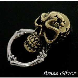 画像: Brass×Silver925スカル ドロップハンドル　