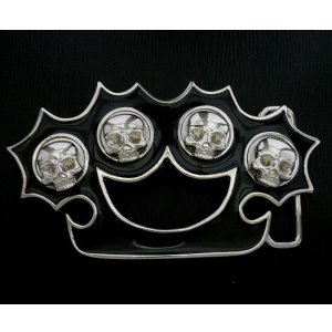 画像: メタルバックル　ナックルスカル