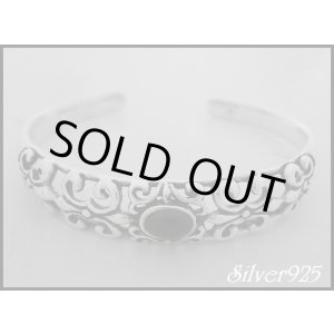 画像: オニキス入り透かしフレアバングル