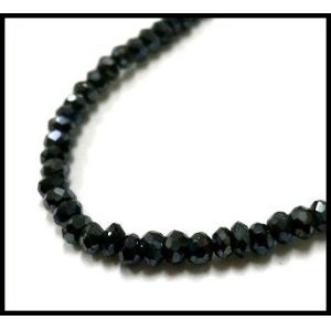 画像: ブラックスピネル（メタリックブルーコート）×silverパーツネックレス　40/45/50cm