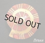 画像: アンモナイト型コーラル　ブラスコンチョ　直径　25mm×23mm