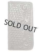 画像: 牛革カービングレザーウォレット　ファスナータイプ　