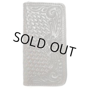 画像: 牛革カービングレザーウォレット ファスナータイプ