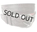 画像: 牛革ダイヤ型押し　レザーベルト　こげ茶