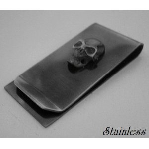 画像: ステンレス製マネークリップ　スカル