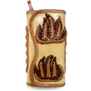 画像: 牛革×ワニ革クロコダイルネイル編込み　レザーウォレット