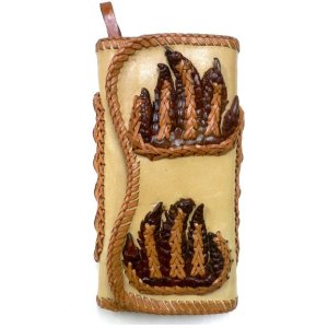 画像: 牛革×ワニ革クロコダイルネイル編込み レザーウォレット