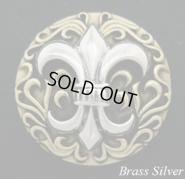 画像1: 唐草ビッグフレアコンチョ　Brass×Silver925　直径　30mm 