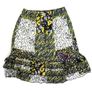 画像: 【アウトレット】Profildemedailleパッチワーク風フリル花柄スカートＡ