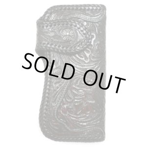 画像: 牛革花柄カービング レザーウォレット