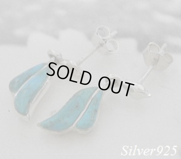 画像1: シルバーピアス　ターコイズ